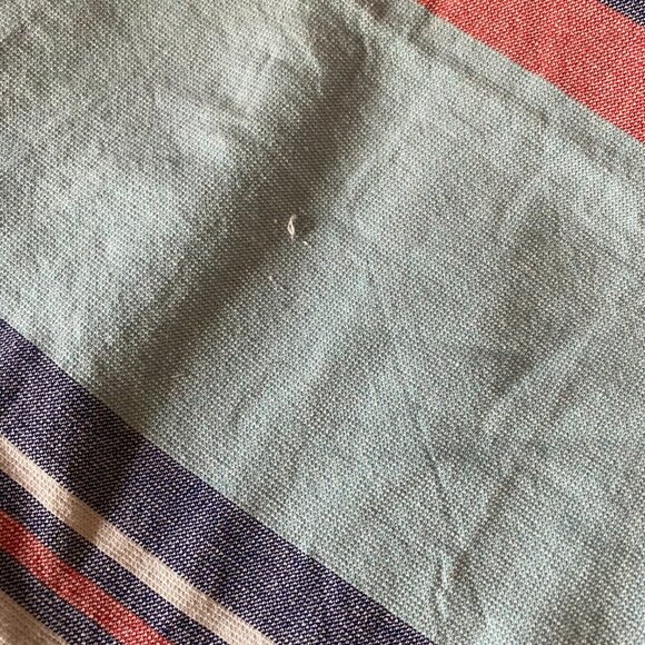 Preppy pastel striped white fringe 32x62" cotton blend beach towel - Picture 12 of 12